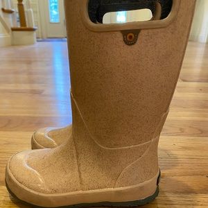 Pink sparkle BOGS tall rainboots